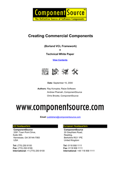 Creating Commercial Components •