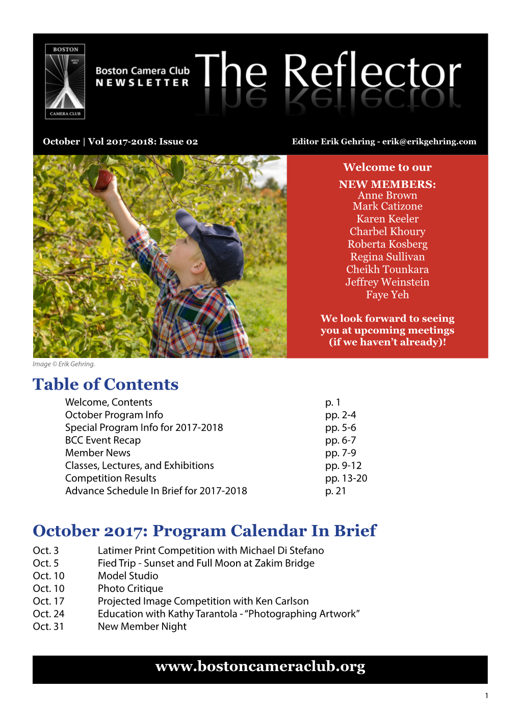 Table of Contents October 2017