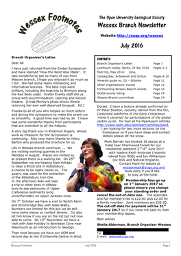 Wessex Branch Newsletter