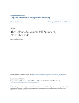 The Colonnade, Volume Vlll Number 1, November 1945