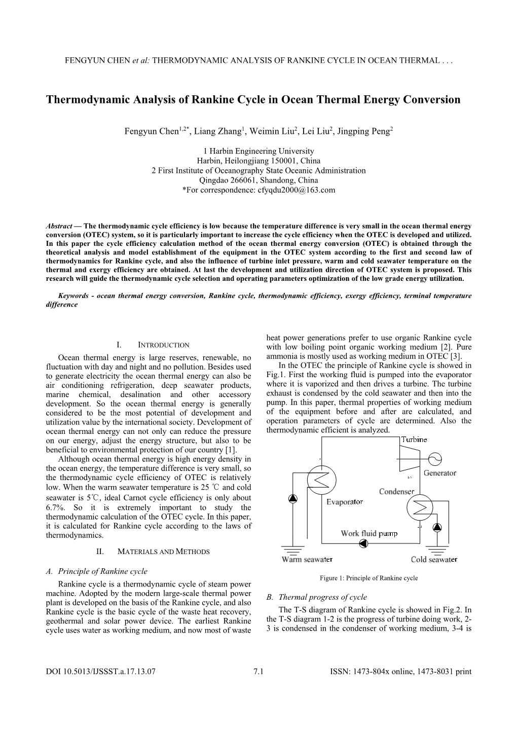 Thermodynamic Analysis Of Rankine Cycle In Ocean Thermal Energy ...