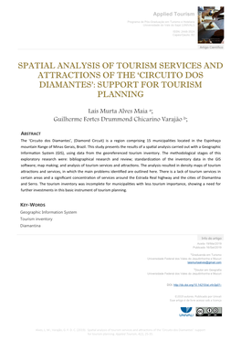 Spatial Analysis of Tourism Services and Attractions of the ‘Circuito Dos Diamantes’: Support for Tourism Planning