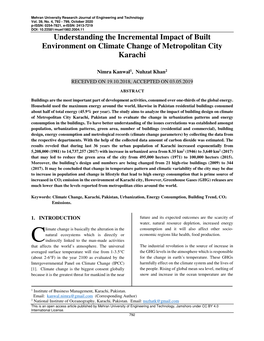 Understanding the Incremental Impact of Built Environment on Climate Change of Metropolitan City Karachi
