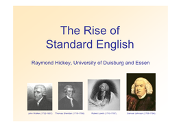 The Rise of Standard English