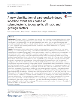 A New Classification of Earthquake