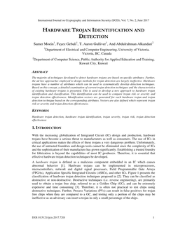 Hardware Trojan Identification and Detection