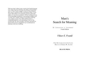 Viktor Frankl's Man's Search for Meaning