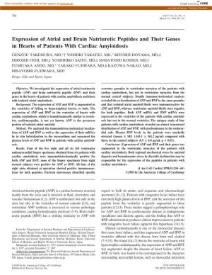 Expression of Atrial and Brain Natriuretic Peptides and Their Genes in Hearts of Patients with Cardiac Amyloidosis