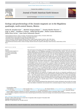 Geology and Geochronology of the Jurassic Magmatic Arc in the Magdalena Quadrangle, North-Central Sonora, Mexico