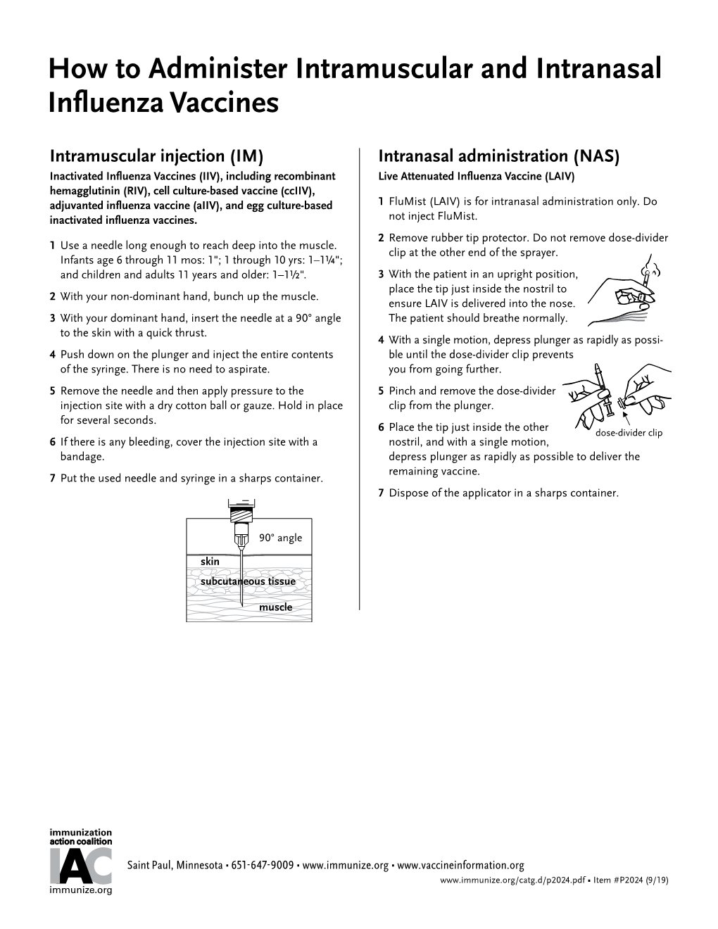 How to Administer Intramuscular and Intranasal Influenza Vaccines