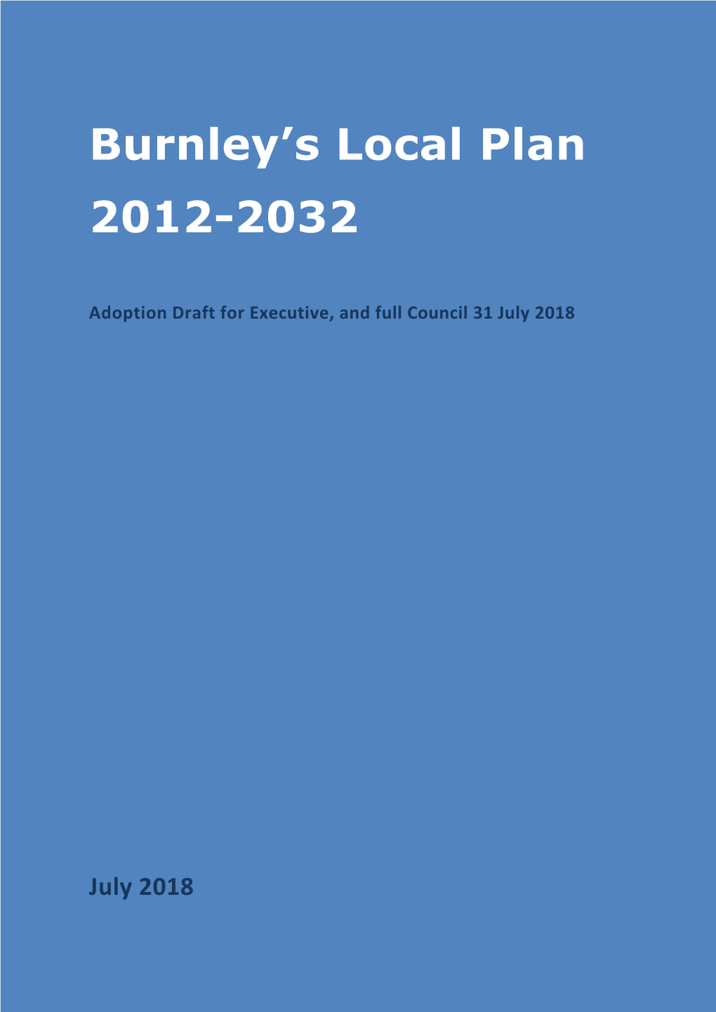 Burnley's Local Plan 2012-2032