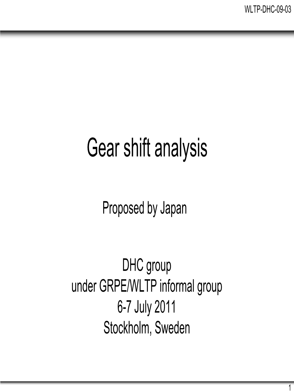 Gear Shift Analysis