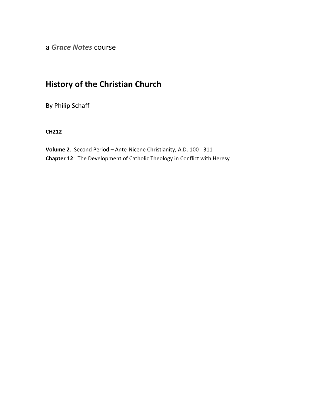 History of the Christian Church*