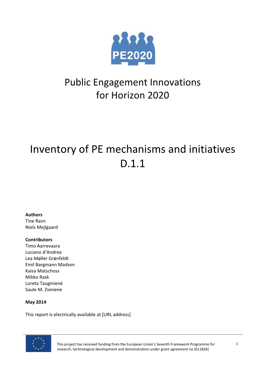 Inventory of PE Mechanisms and Initiatives D.1.1