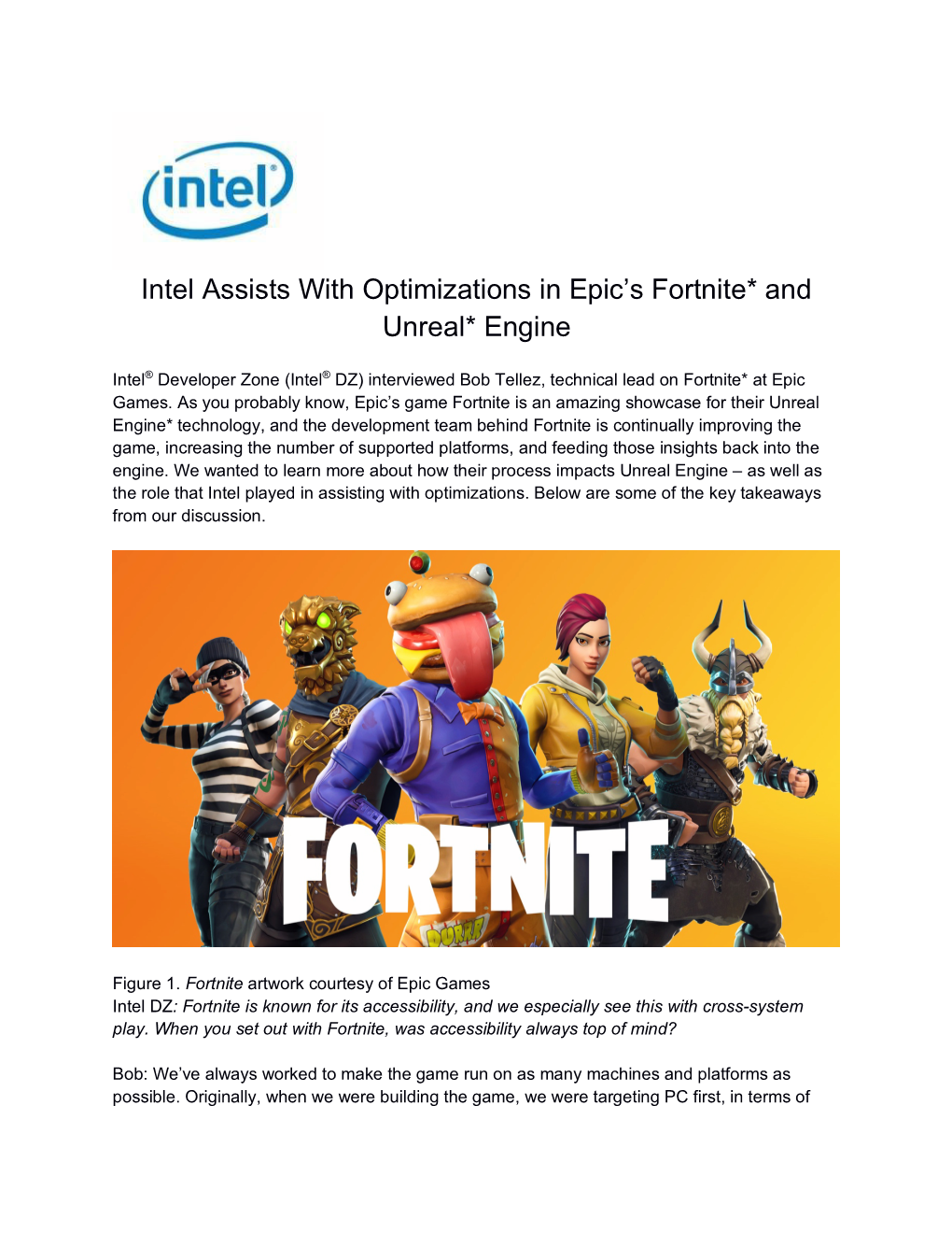 Intel Assists with Optimizations in Epic's Fortnite* and Unreal* Engine