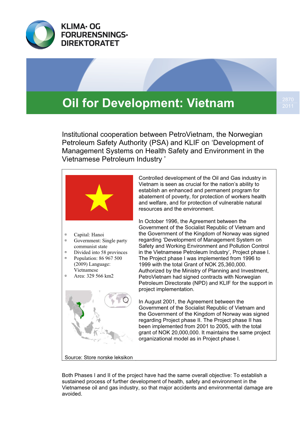 Oil for Development: Vietnam 2011