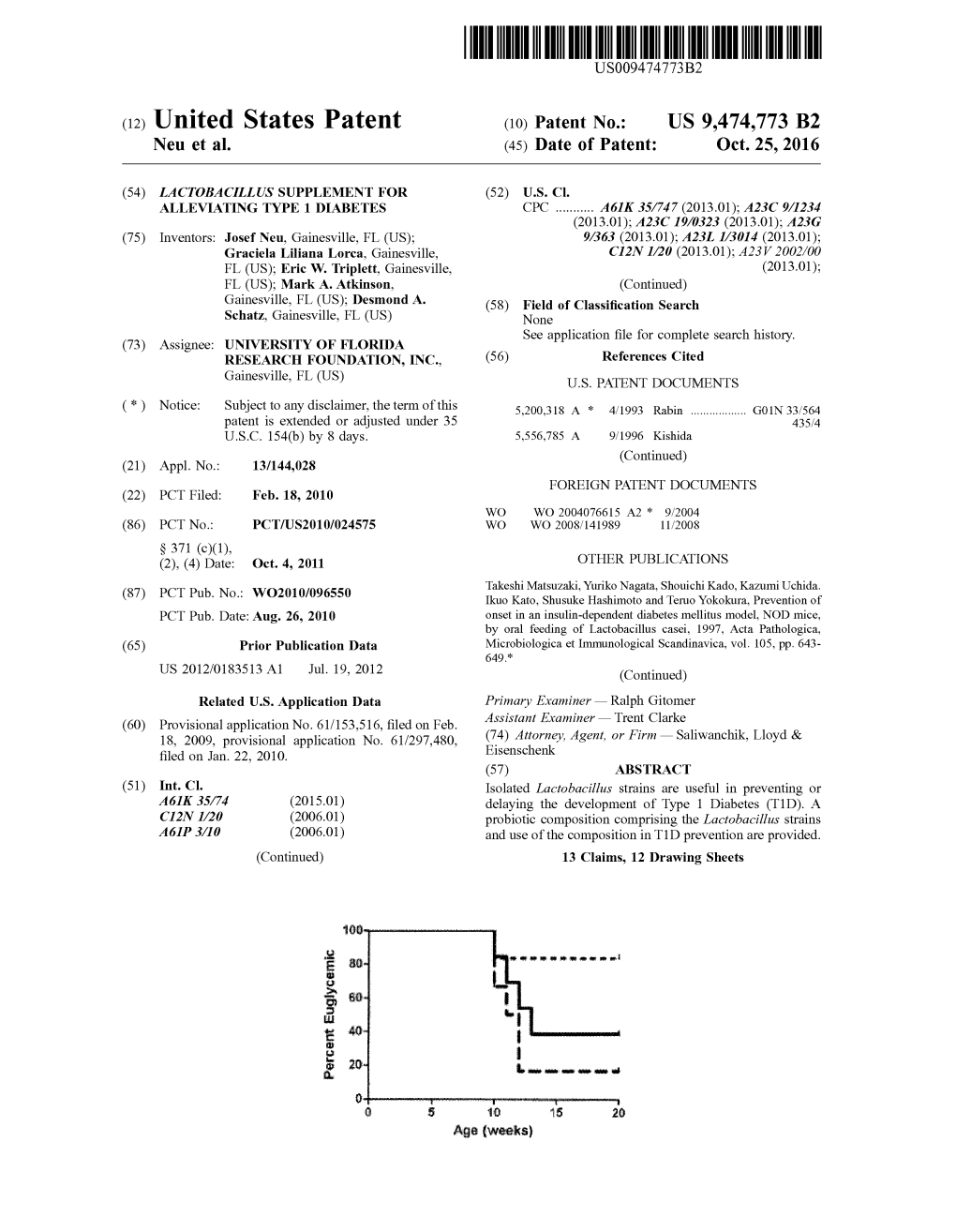 (12) United States Patent (10) Patent No.: US 9,474,773 B2 Neu Et Al