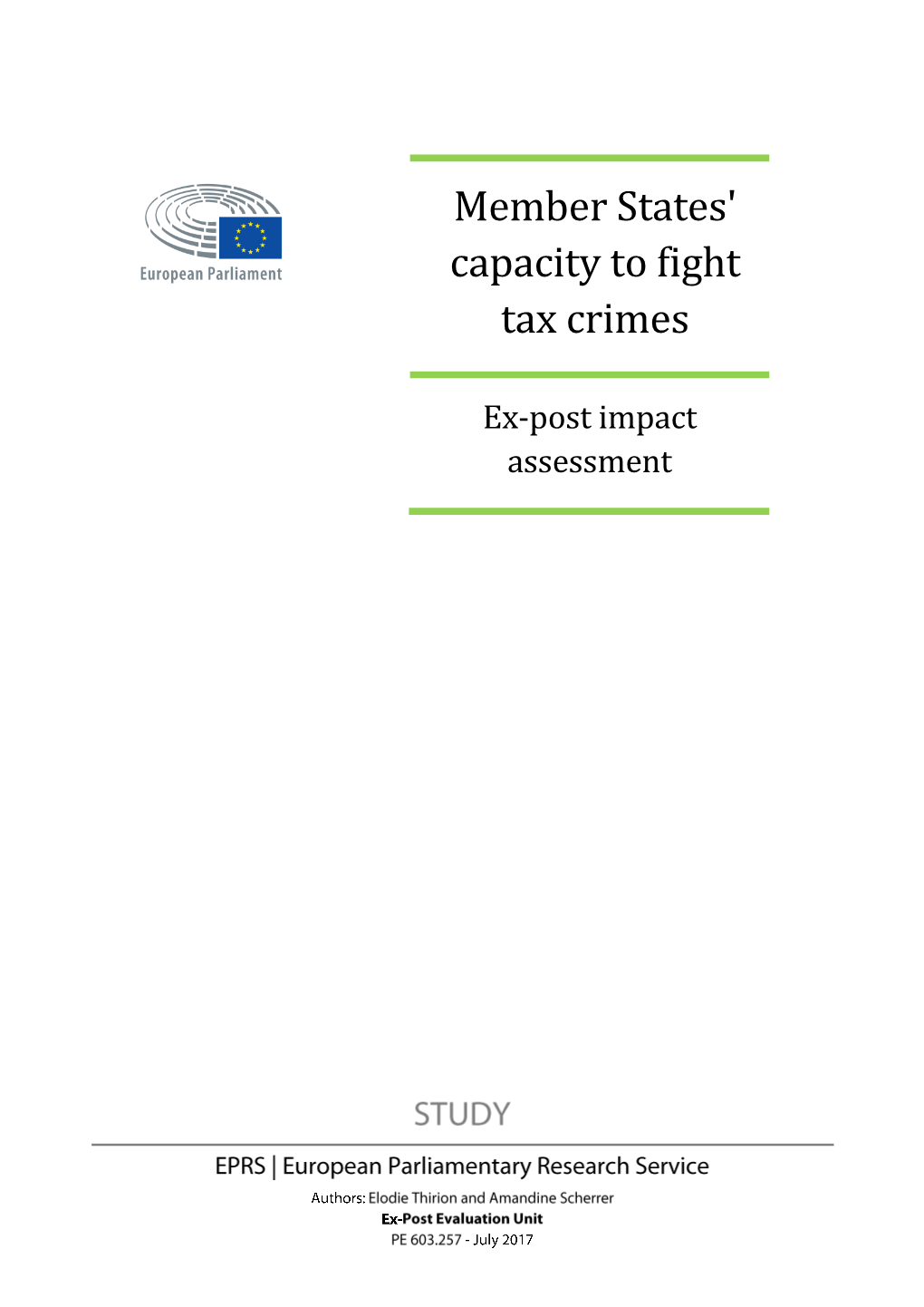 Member States' Capacity to Fight Tax Crimes