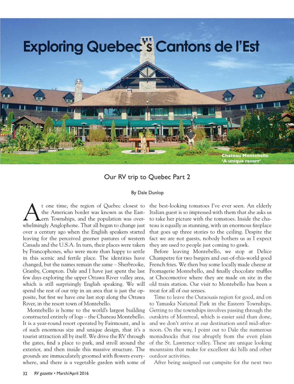 RV Gazette Story on Quebec Part 2