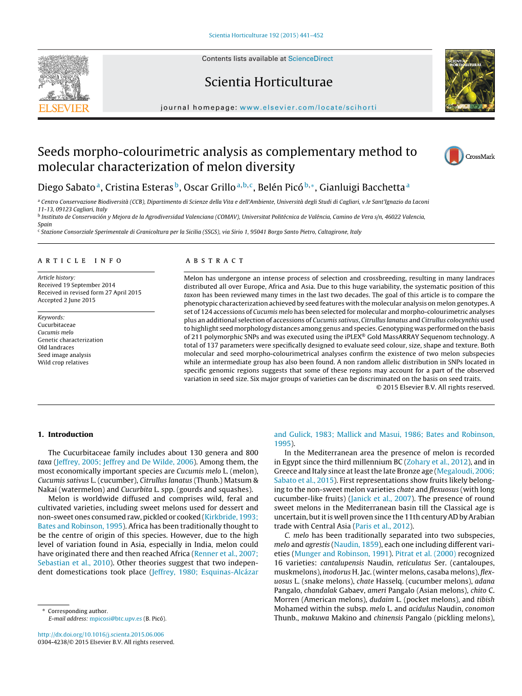 Seeds Morpho-Colourimetric Analysis As Complementary Method To