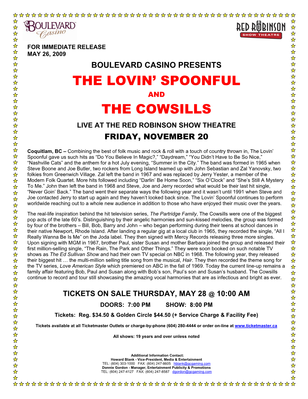 The Lovin' Spoonful the Cowsills