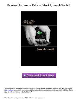 Download Lectures on Faith Pdf Book by Joseph Smith Jr