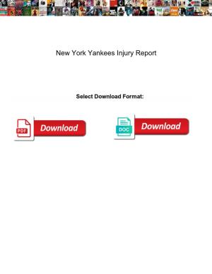 New York Yankees Injury Report