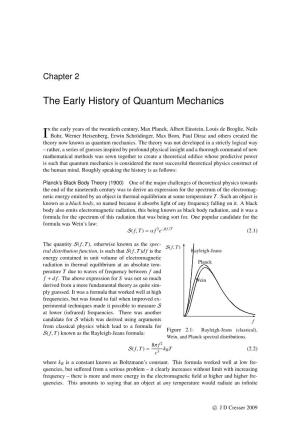 The Early History of Quantum Mechanics