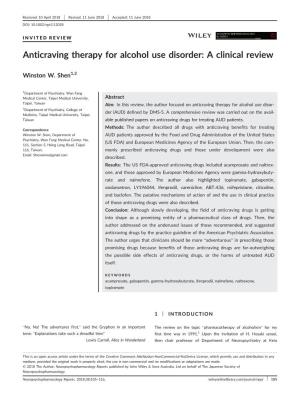 Anticraving Therapy for Alcohol Use Disorder: a Clinical Review