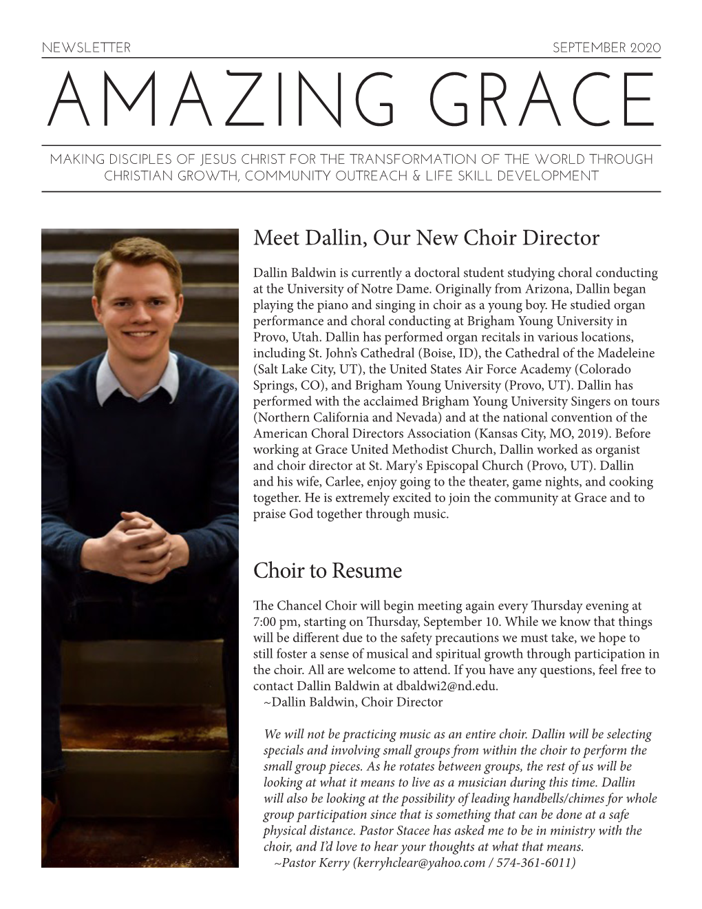 Amazing Grace Making Disciples of Jesus Christ for the Transformation of the World Through Christian Growth, Community Outreach & Life Skill Development