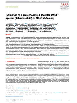MC4R) Agonist (Setmelanotide) in MC4R Deﬁciency