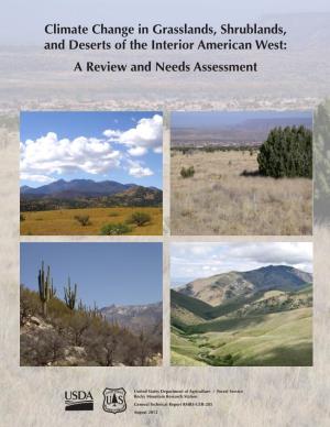 Climate Change in Grasslands, Shrublands, and Deserts of the Interior American West: a Review and Needs Assessment
