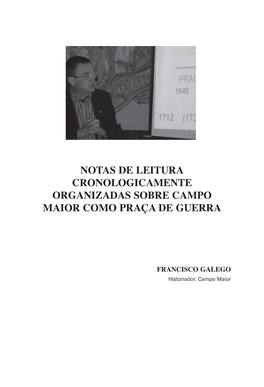 Notas De Leitura Cronologicamente Organizadas Sobre Campo Maior Como Praça De Guerra