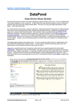 Datapond – Data Driven Music Builder