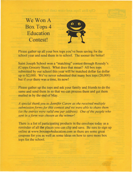 Box Tops 4 Education Contest!