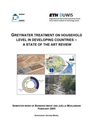 Greywater Treatment on Household Level in Developing Countries – a State of the Art Review