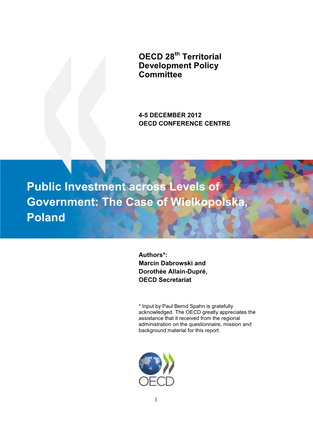 Public Investment Across Levels of Government: the Case of Wielkopolska, Poland