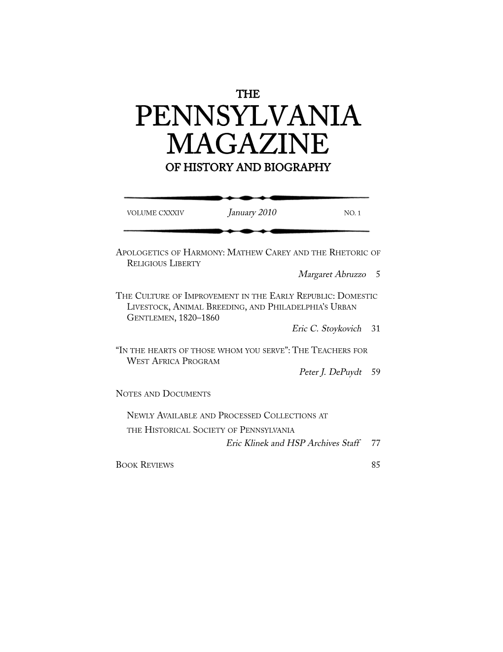 Pennsylvania Magazine of History and Biography