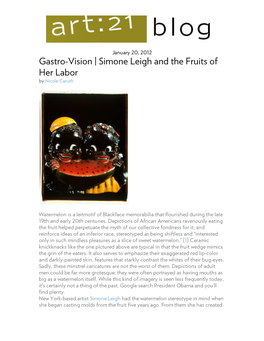 Gastro-Vision | Simone Leigh and the Fruits of Her Labor by Nicole Caruth
