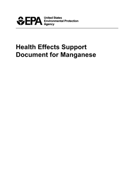 Health Effects Support Document for Manganese Health Effects Support Document for Manganese