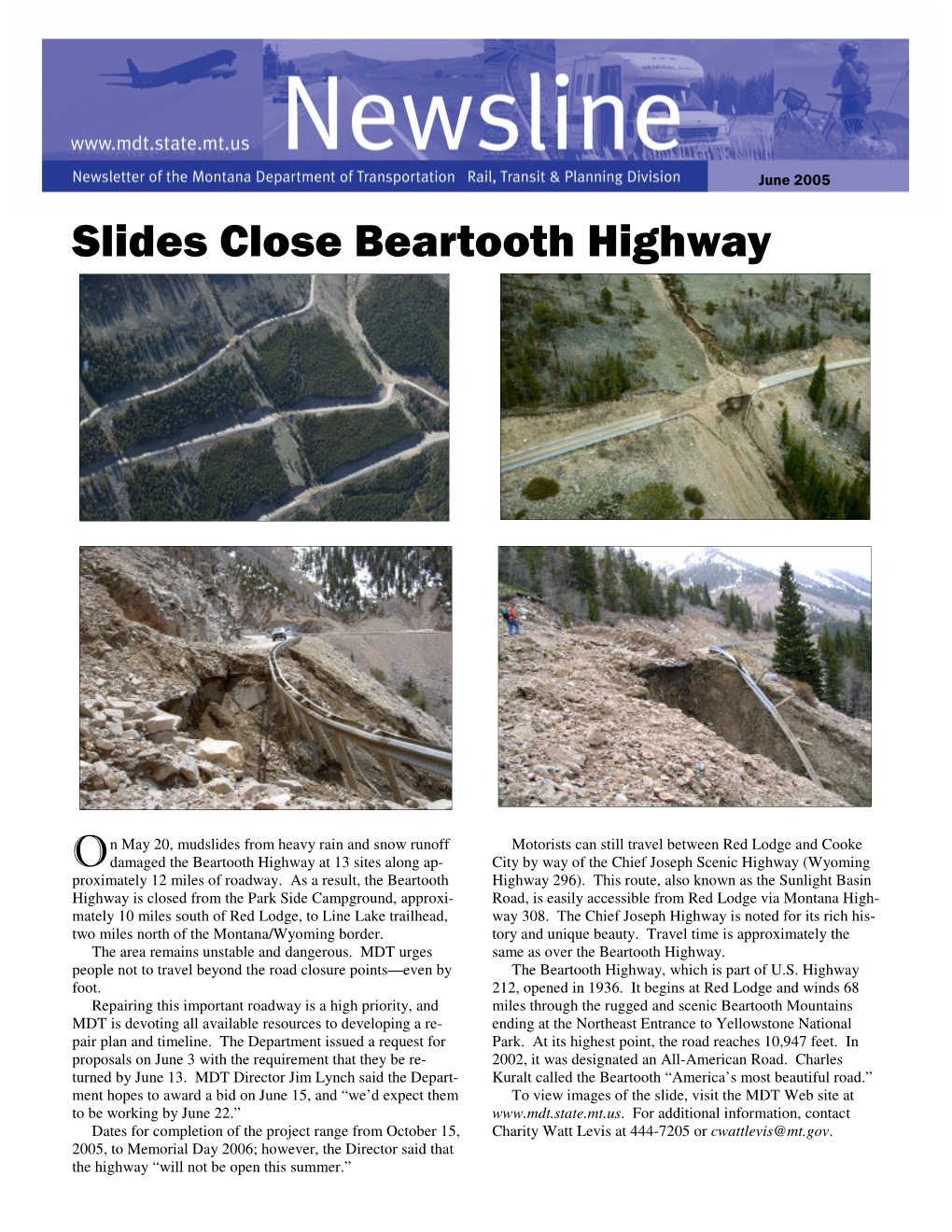 Slides Close Beartooth Highway