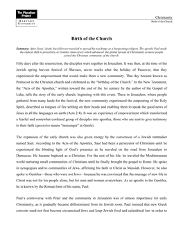 Birth of the Church