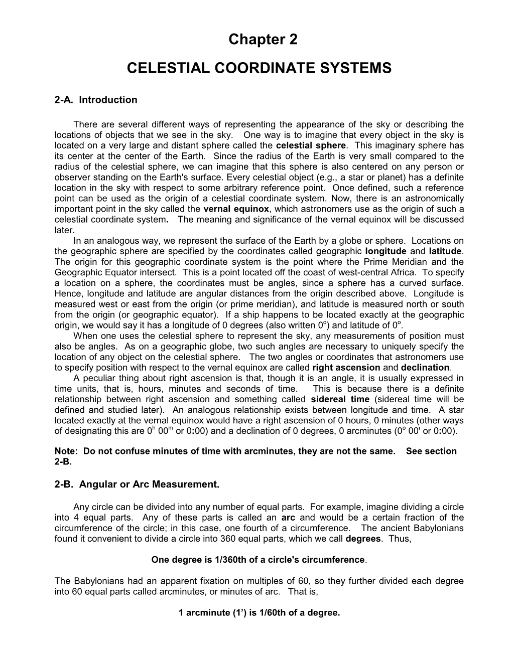 Chapter 2 CELESTIAL COORDINATE SYSTEMS