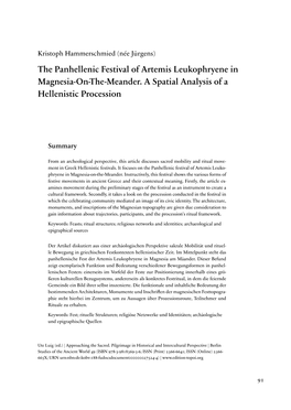 The Panhellenic Festival of Artemis Leukophryene in Magnesia-On-The-Meander