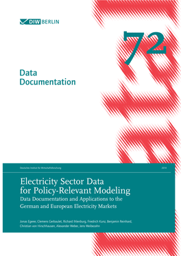 Data Documentation Electricity Sector Data for Policy-Relevant Modeling