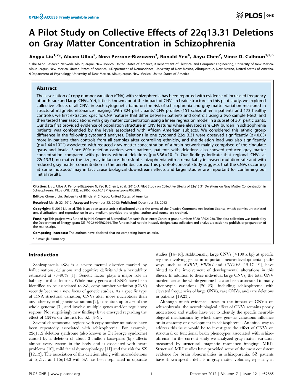 A Pilot Study on Collective Effects of 22Q13.31 Deletions on Gray Matter Concentration in Schizophrenia