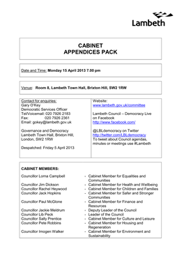 Cabinet Appendices Pack