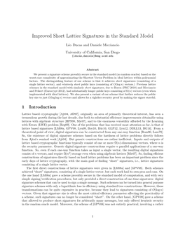 Improved Short Lattice Signatures in the Standard Model