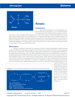 Betaine Monograph