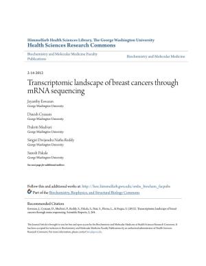 Transcriptomic Landscape of Breast Cancers Through Mrna Sequencing Jeyanthy Eswaran George Washington University